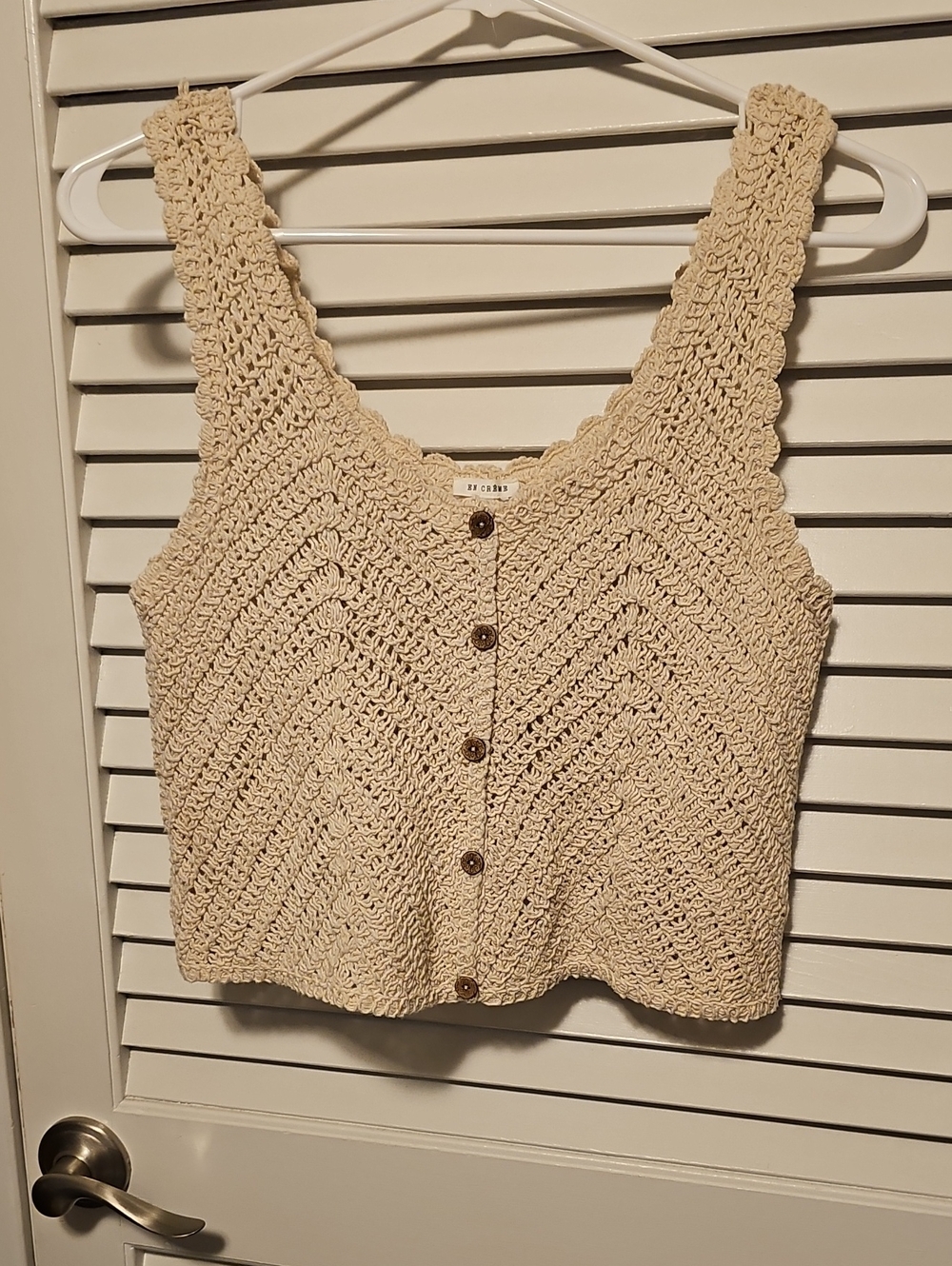 Crochet Button-Front Tank Top